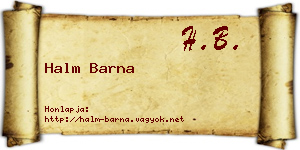 Halm Barna névjegykártya