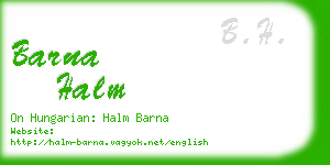 barna halm business card